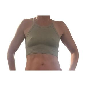 American Eagle green crop top tank top xs